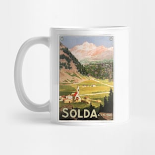 SOLDA Sulden Scenic Italy Mountains Retro Advertisement Italian Tourism Mug